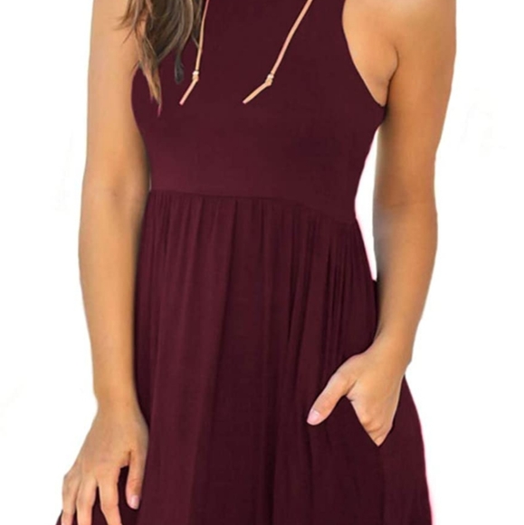 Unbranded Women's Large Burgundy Dress Casual - Picture 16 of 16